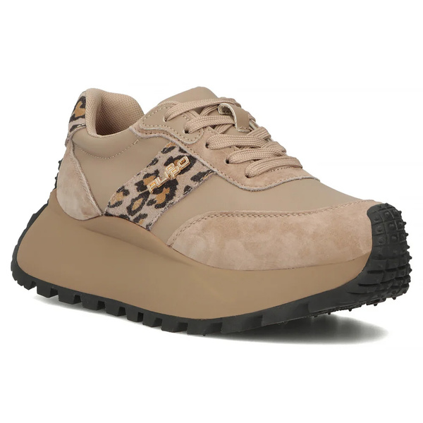 Skórzane sneakersy damskie beżowe Filippo DP6785/25