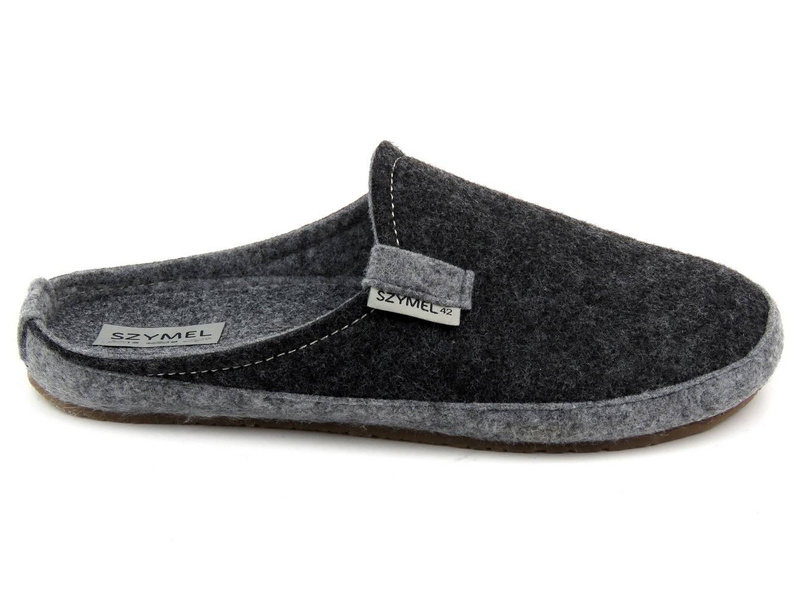 Filcowe kapcie męskie na jesień i zimę - SZYMEL 7500, grafitowe