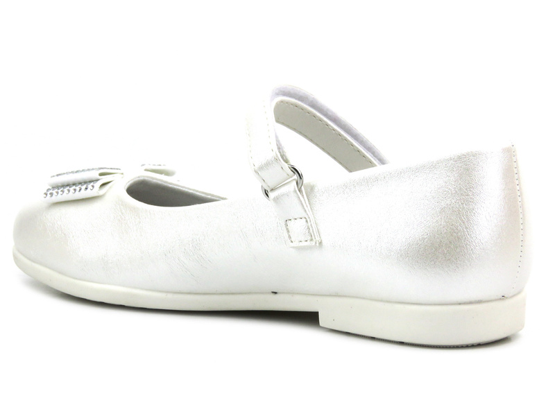 Eleganckie buty, czółenka komunijne na obcasie - Wojtyłko 22018, białe 