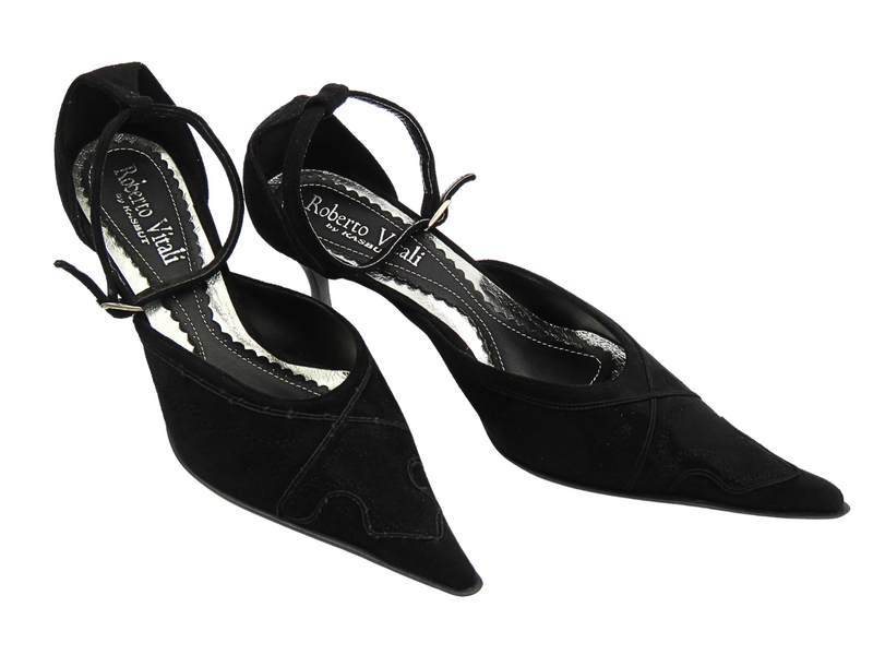 Czółenka na szpilce czarne Roberto Vitali 449N7 Vintage