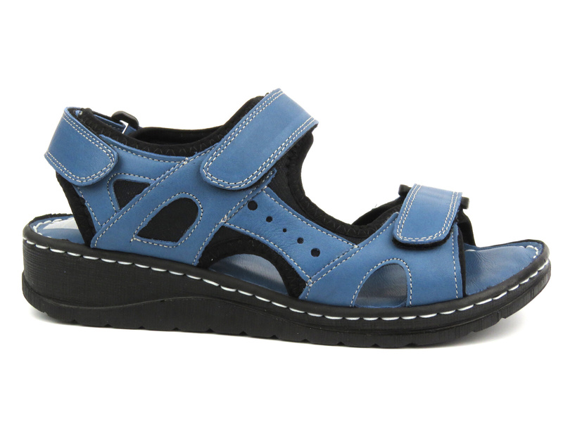 Sandały damskie sportowe na rzepy - Artiker 52C0296, niebieskie
