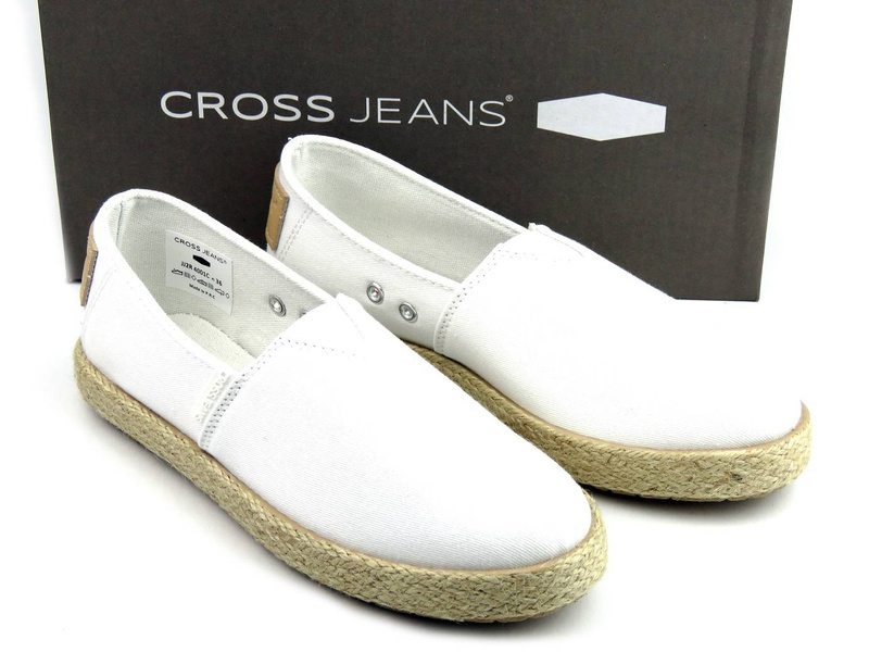 Espadryle damskie, półbuty na lato - CROSS JEANS JJ2R4001C, białe