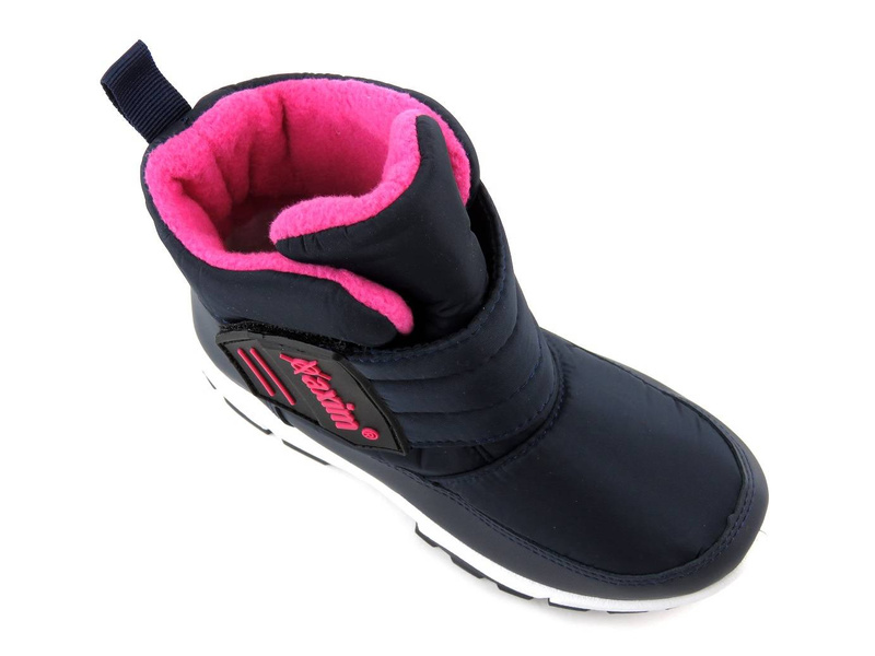 Śniegowce, buty zimowe dziecięce - WOJTYŁKO AXIM 21042, granatowe