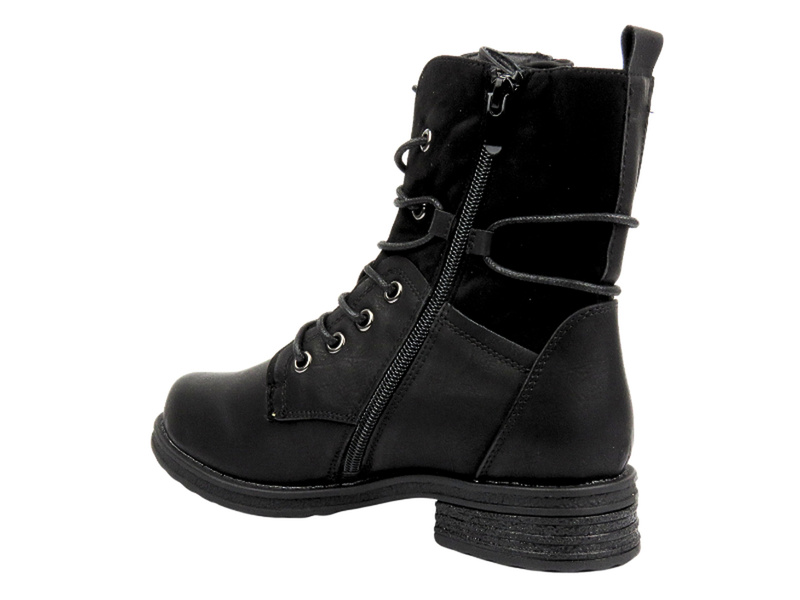 Botki damskie ze skóry ekologicznej - Evento 20BT35-3068, czarne