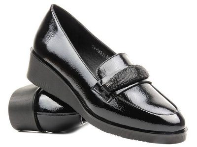 Eleganckie mokasyny damskie Vinceza 58311, czarne