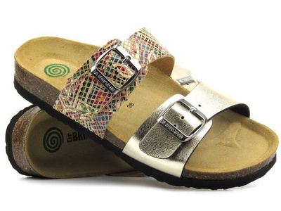 Klapki damskie - Dr Brinkmann Bonillo 700067, złote