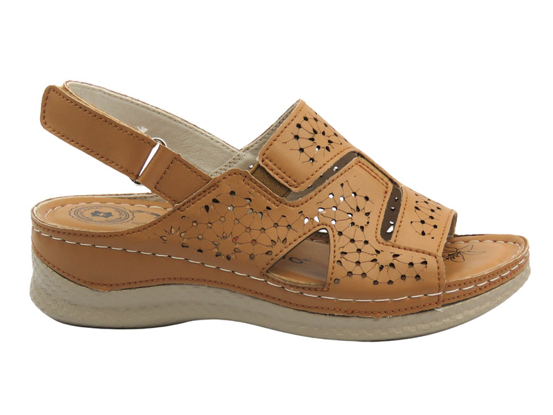 Sandały damskie Evento 25SD17-8365 brązowe na rzepy