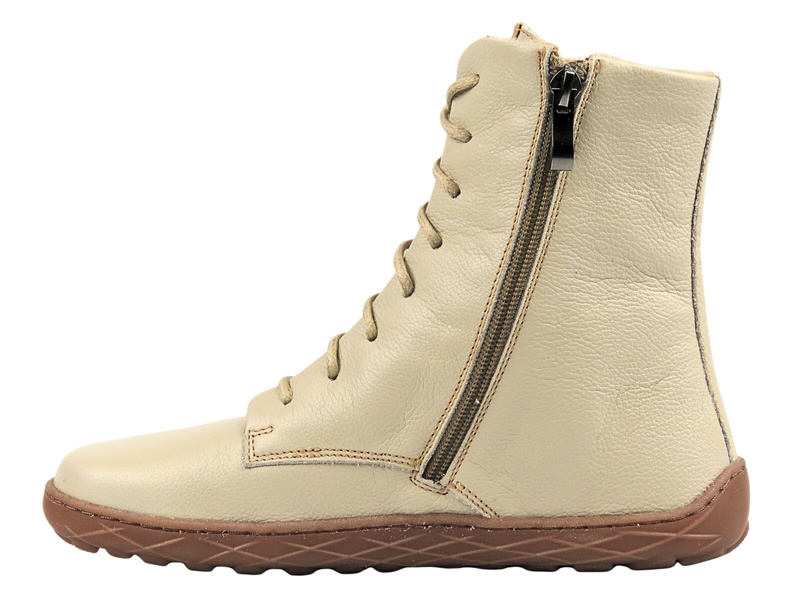 Skórzane botki damskie Nika Komfort 1442, waniliowe