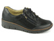 Skórzane sneakersy damskie z suwakiem - Helios Komfort 334, czarne