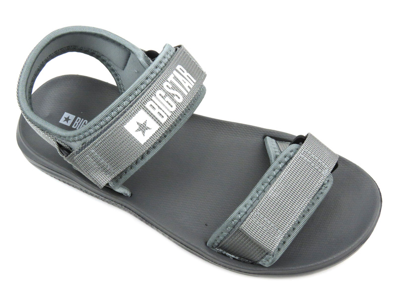 Sandały męskie sportowe na rzepy - Big Star HH174843, szare