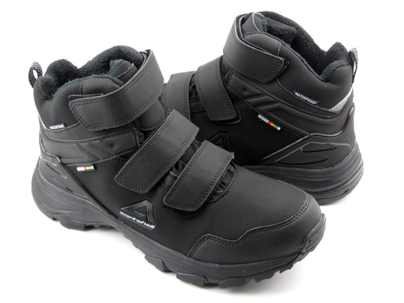 Ocieplane trekkingi męskie - AMERICAN CLUB Softshell HL70/23, czarne