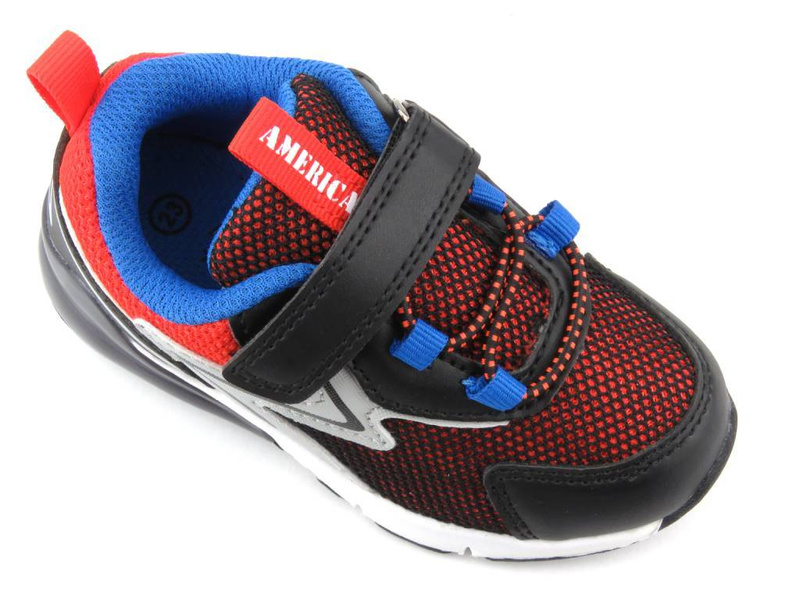 Buty sportowe chłopięce świecące - AMERICAN CLUB ES120/23, czarne
