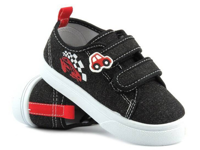 Trampki, tenisówki na rzepy - AMERICAN CLUB TEN 121/24, czarne