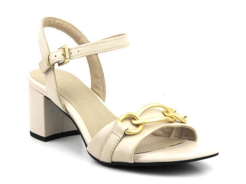 Sandały damskie na klocku - Marco Tozzi 28363, beżowe