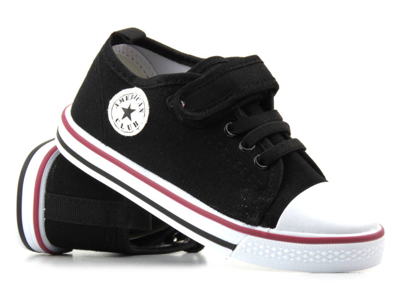 Tenisówki dziecięce, trampki American Club TEN 85/23, czarne