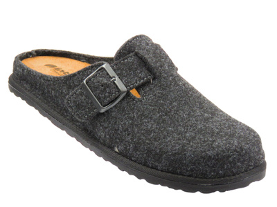 Kapcie męskie ze skórzaną wkładką szare Inblu SI-24