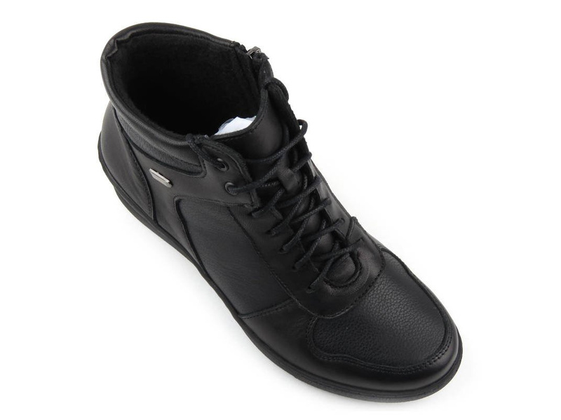 Czarne botki, sneakersy damskie na koturnie - HELIOS Komfort 597