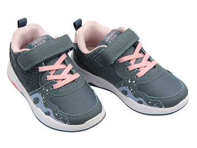 Sneakersy, buty sportowe dla dziewczynki - AMERICAN CLUB BS 27/23, szare