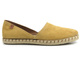 Skórzane espadryle damskie z wyciętą cholewką - VENEZIA 473-22035, beżowe
