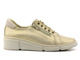 Skórzane sneakersy damskie z połyskiem - Wasak  0681, złote