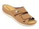 Wygodne klapki damskie ze skóry naturalnej - Inblu OE-01GU, camel