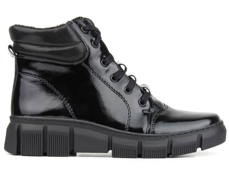 Ocieplane botki damskie w stylu sportowym - HELIOS Komfort 562S, czarny 2