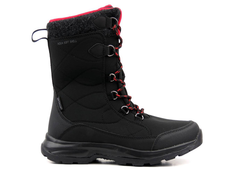 Wysokie buty zimowe, śniegowce damskie DK TECH SoftShell 2105, czarno-czerwone