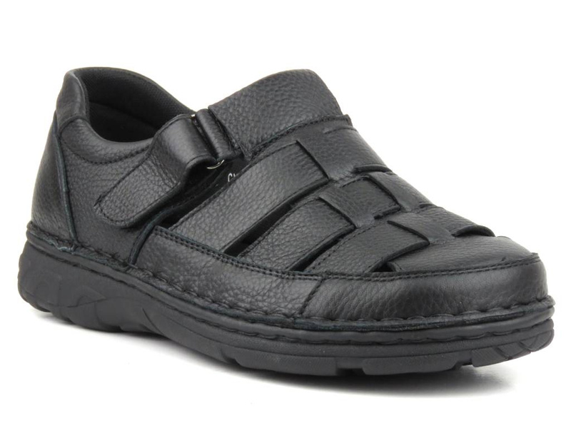 Półbuty męskie z wycięciami - American Club CY07/21, czarne