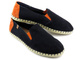 Espadryle męskie ze skóry zamszowej - VENEZIA 433-16392, granatowe