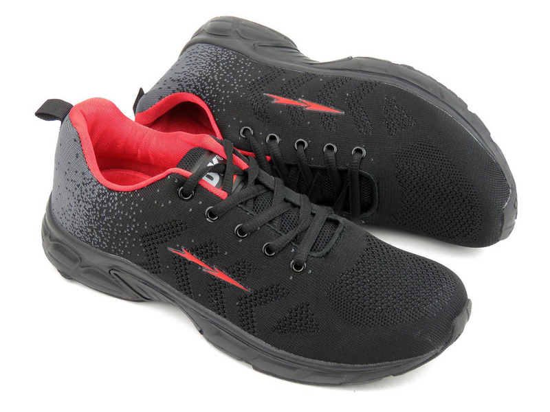 Buty męskie sportowe z siateczkowej tkaniny - DK  SA605122, czarne