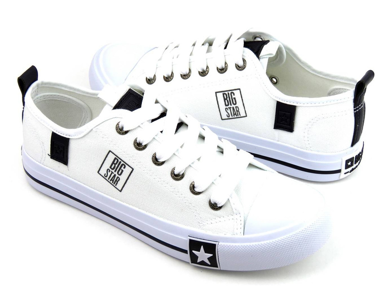 Trampki damskie przed kostkę - BIG STAR JJ274255, białe