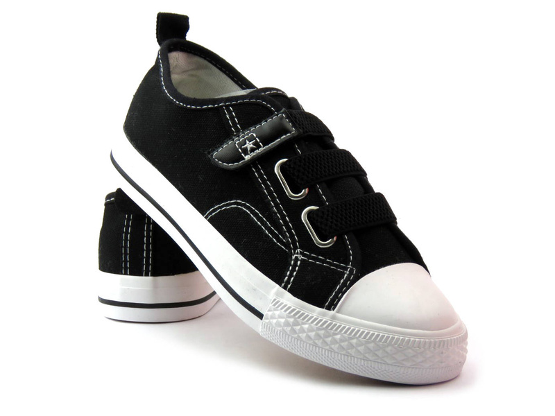 Trampki, buty sportowe dziecięce NEWS 21DZ35-3584, czarne