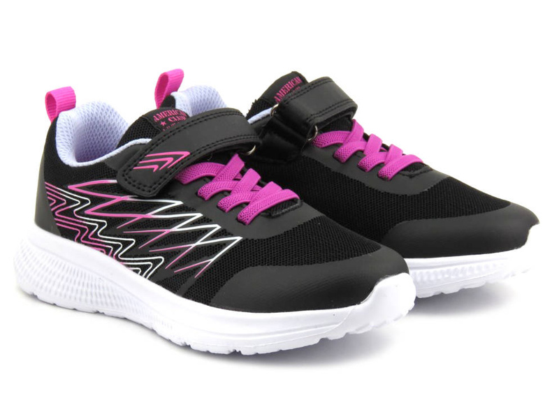 Buty sportowe dziecięce, adidasy American Club ES 126/23, czarne
