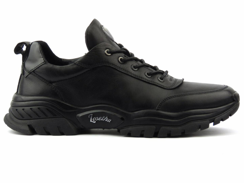 Sneakersy męskie na grubej podeszwie - JOHN DOUBARE H1706-W30-A59, czarne