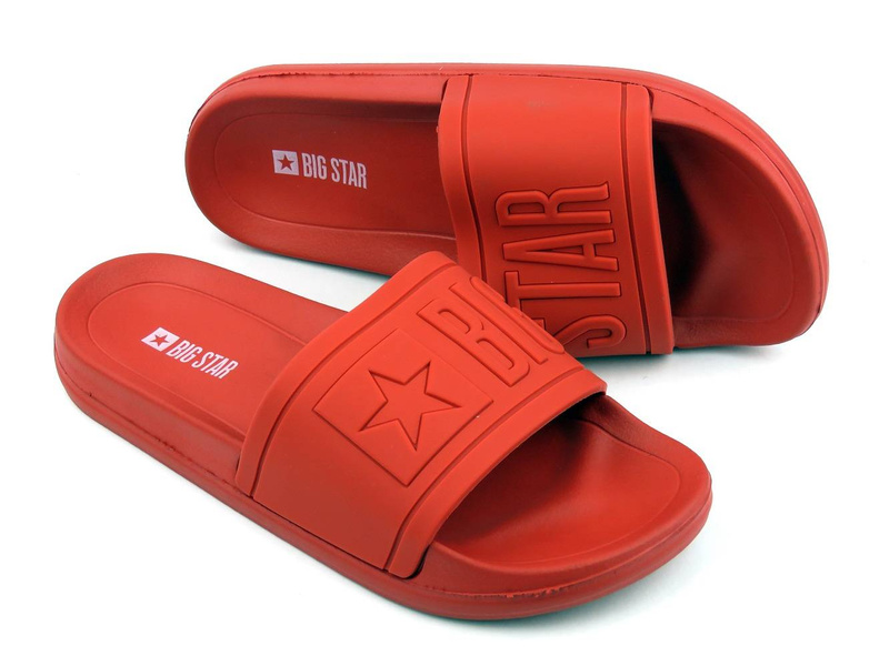 Gumowe klapki damskie - Big Star DD274A270, czerwone