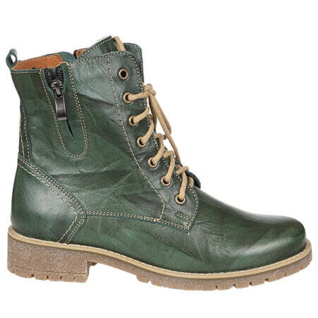 Skórzane botki damskie- Syrena 4038, zielone