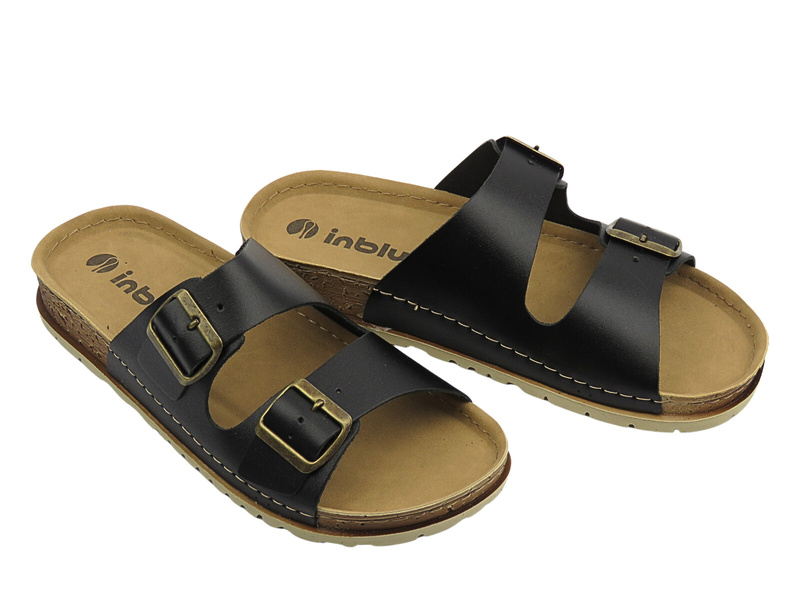 Klapki męskie z klamrami czarne Inblu RU-2I