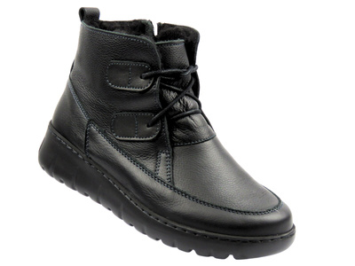 Botki damskie polskiej marki czarne HELIOS Komfort 795