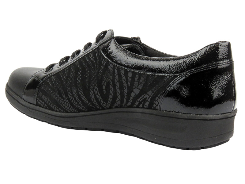 Wygodne półbuty, sneakersy damskie - SOLIDUS 29001-01001-KATE, czarne