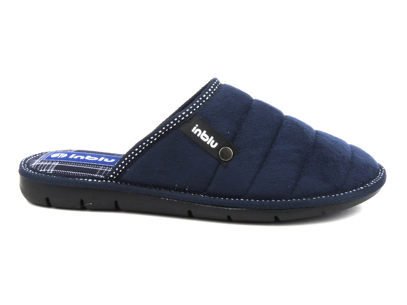 Kapcie męskie z miękkiego materiału - Inblu 91-27, granatowe
