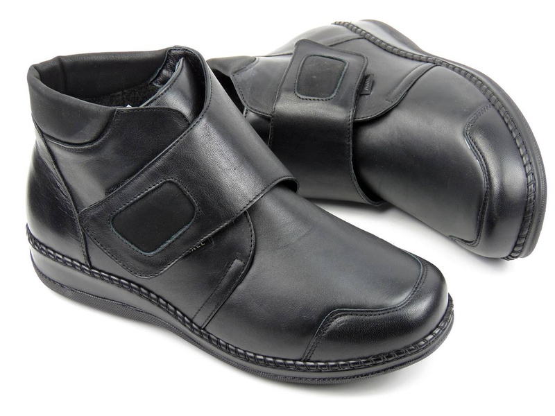 Botki damskie o wysokiej tęgości (H) - AXEL KOSELA 1726/9726, czarne