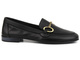 Loafersy damskie ze złotą ozdobą - VENEZIA E246, czarne