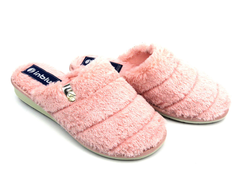 Futerkowe, miękkie kapcie damskie - INBLU LB-95, różowe