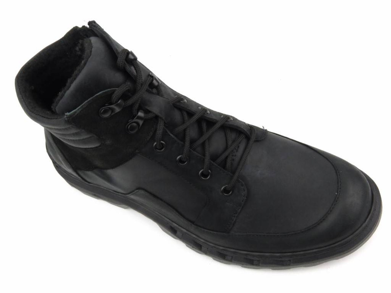 Trzewiki, trapery męskie ocieplane - WASAK 0220, czarne