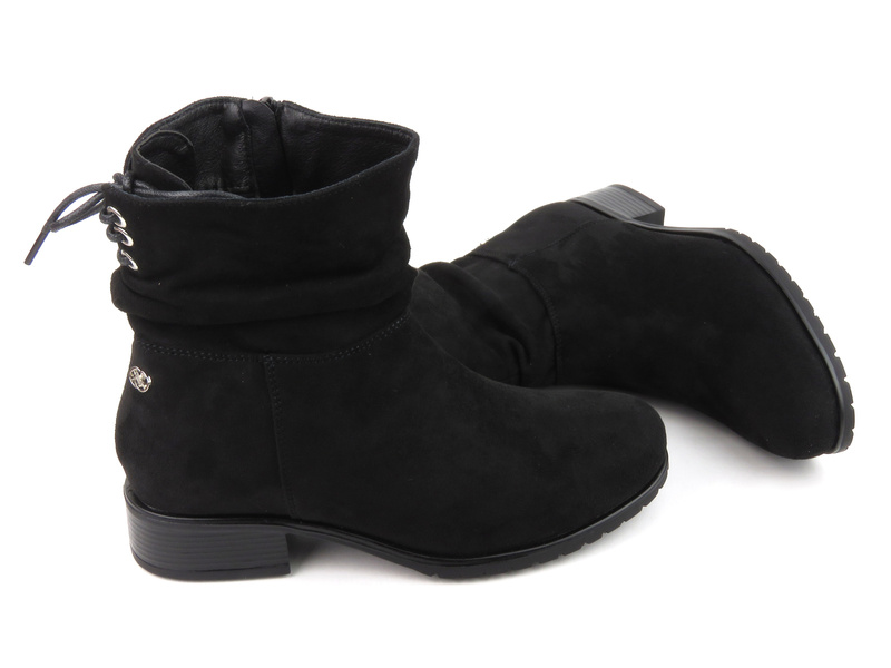 Ocieplane botki damskie - Evento 21BT35-4257, czarne