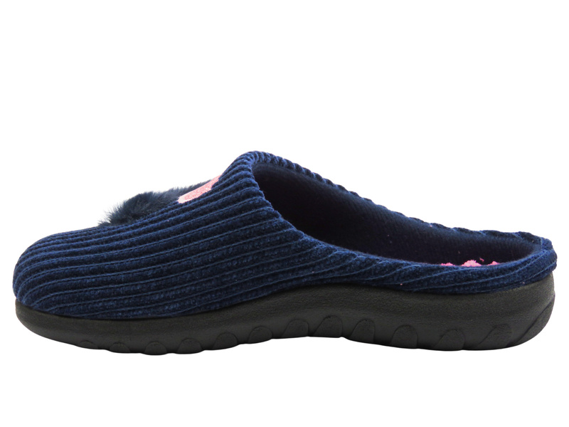 Miękkie kapcie damskie niebieskie INBLU 155D173