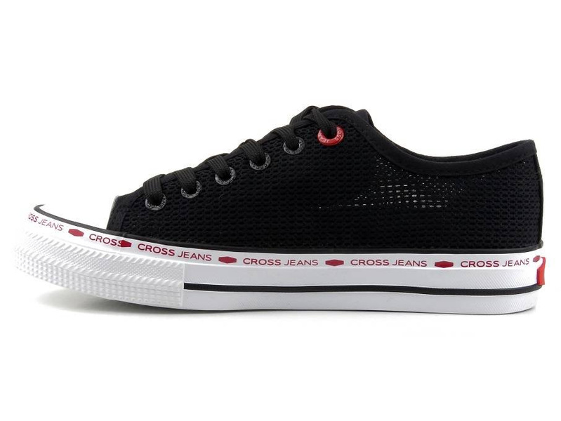 Siateczkowe trampki damskie na wiosnę i lato - Cross Jeans FF2R4015C, czarne