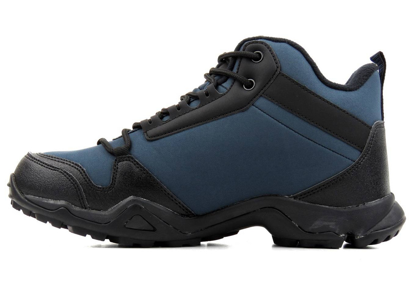 Wysokie trekkingi męskie z tkaniny SoftShell - AMERICAN CLUB WT63/21(22), granatowe