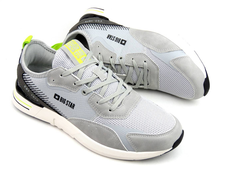 Buty męskie sportowe z technologią dostosowywania do stopy - BIG STAR JJ174291, szare