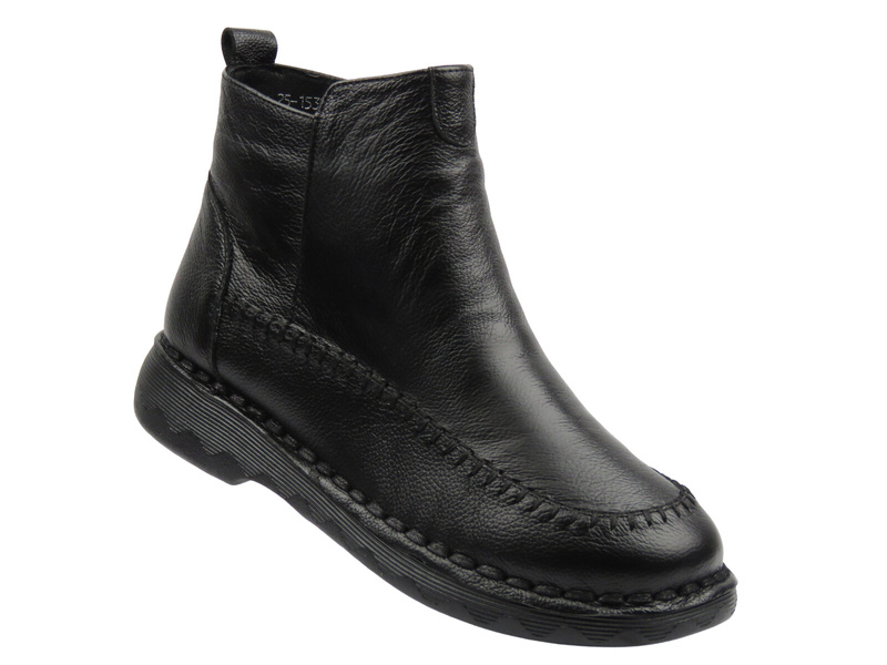 Skórzane botki damskie czarne Cambell 25-15304